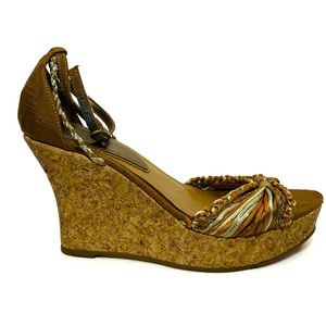 Fioni | Women’s open toe, cork, wedges, size 7, cute date, summer, spring shoe